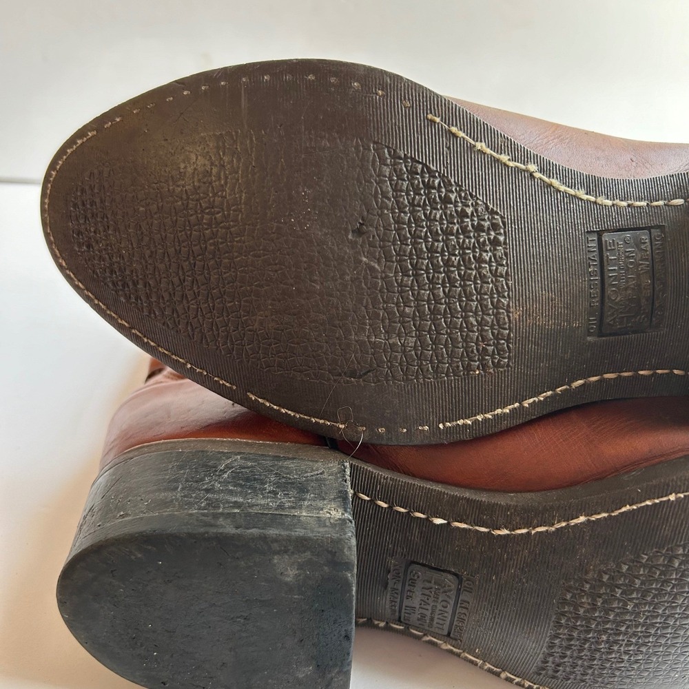 VTG Acme Cowboy Boots Mens 8.5 D Brown Leather Western Pull On 9096 Slip Res USA - Picture 8 of 14